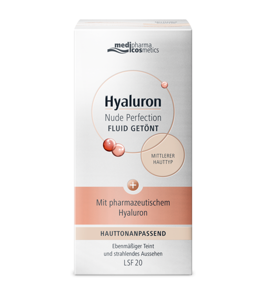 Hyaluron Nude Perfection Getöntes Fluid mittlerer Hauttyp LSF 20