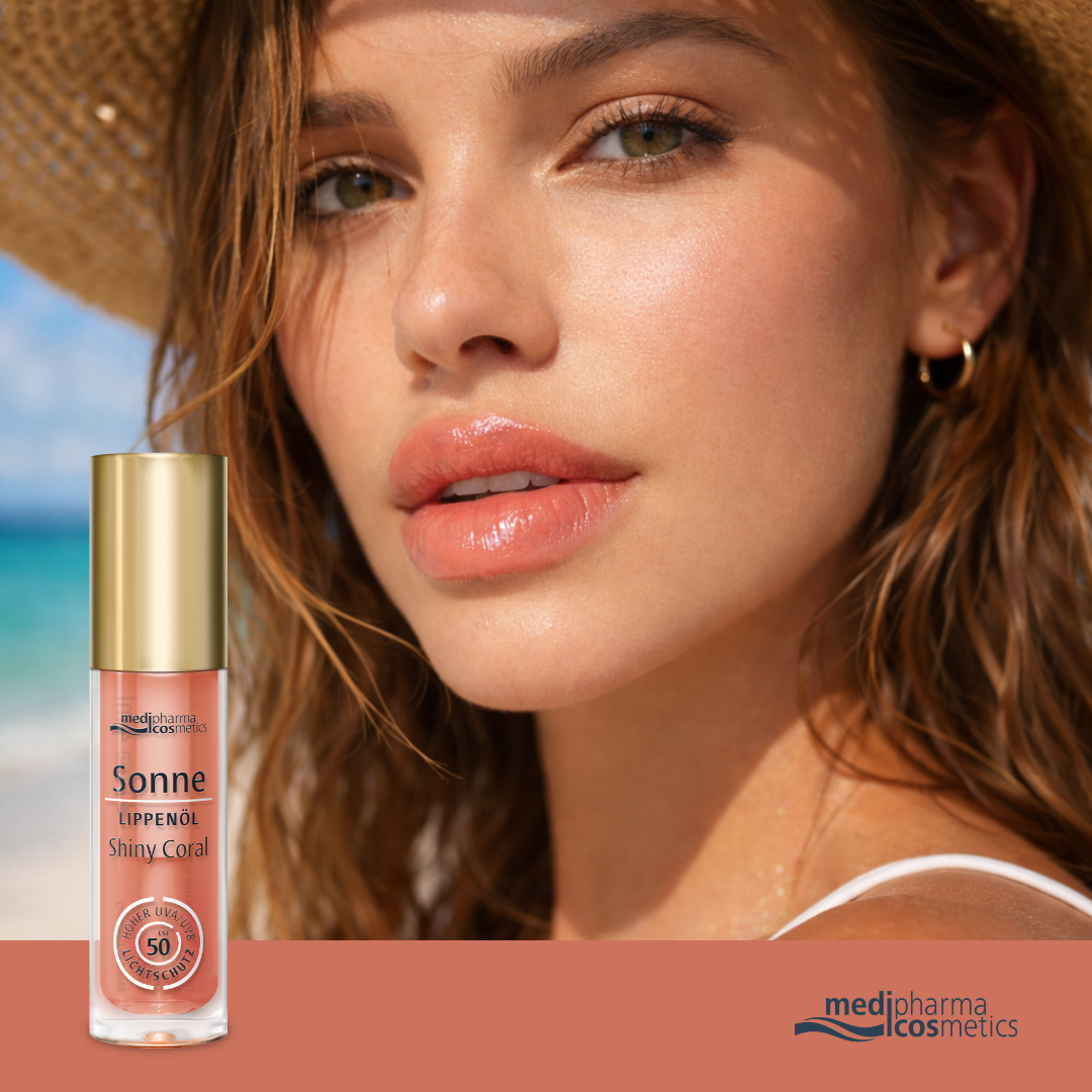 Sonne Lippenöl Shiny Coral LSF 50